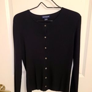Ann Taylor black silk cardigan